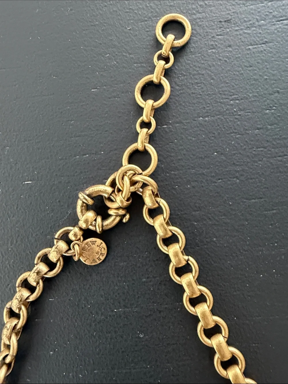 VNT J Crew Gold Crystal Cluster Statement Necklace
